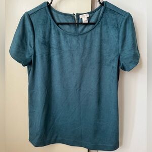 J Crew Emerald Suede Blouse